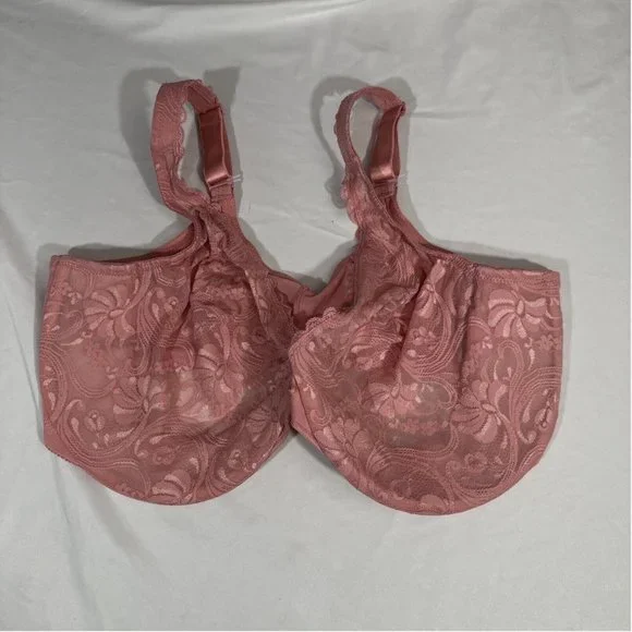 NEW $57 Glamorise [‎ 44F US ] WonderWire Front-Closure Bra in Apricot Pink